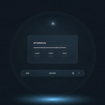 A professional graphic illustration demonstrating interaction design through a sleek digital interface featuring buttons and interactive elements