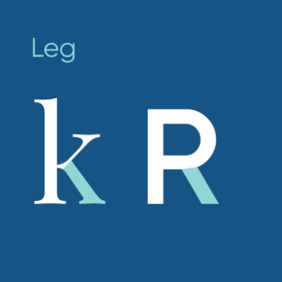 A professional typography diagram illustrating the leg anatomy of a typeface using the letters k and R