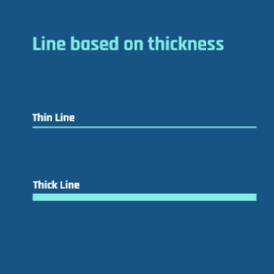 A professional educational diagram illustrating line thickness as a design element with thin and thick line examples