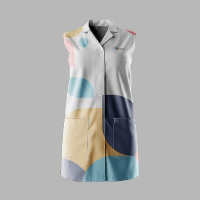 A professional free lab coat mockup featuring a customizable white medical apron for healthcare branding and design