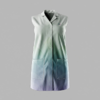 A professional lab coat mockup featuring a soft teal and purple gradient design for creative medical branding