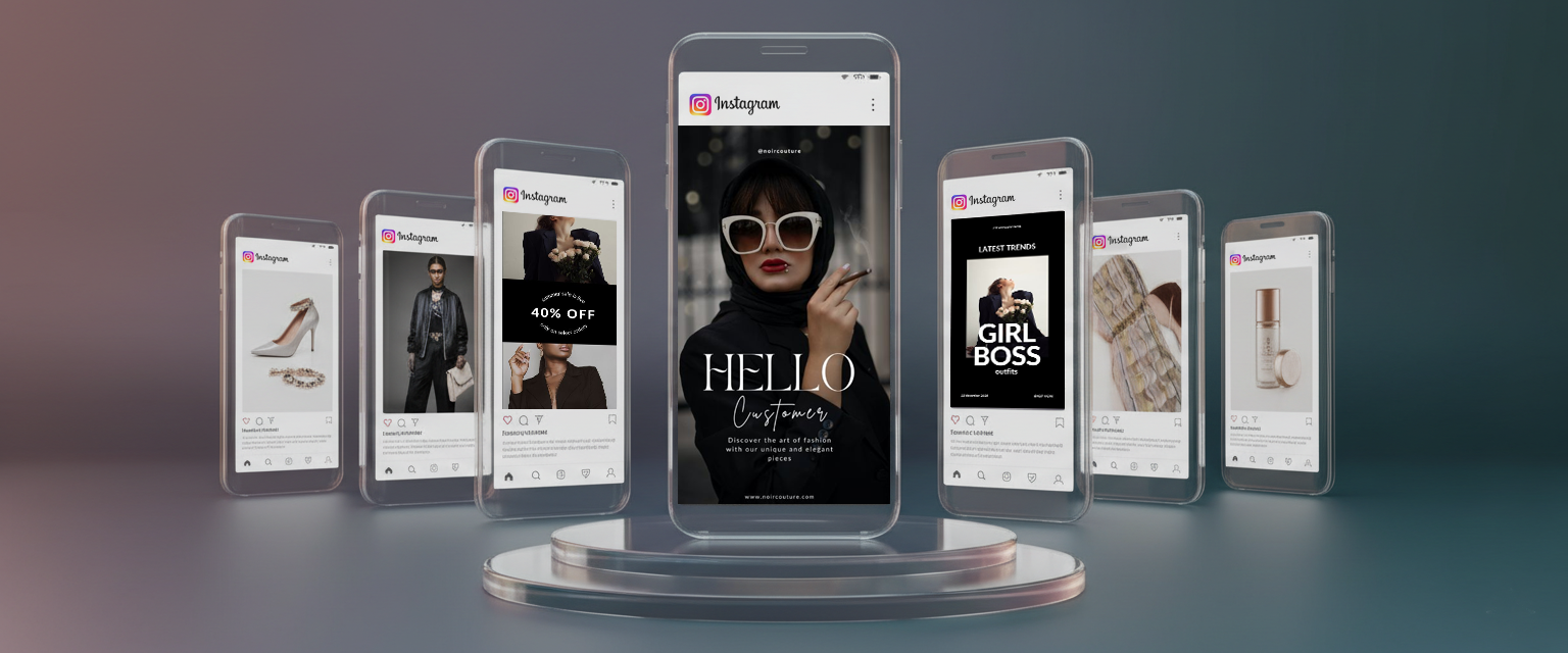 Explanatory banner for graphic design course at Halo Design Academy, featuring a modern glassmorphism graphic designer's desk with branding and typography elements.