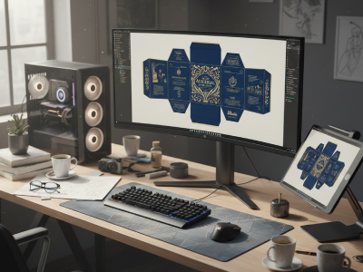 A person in a yellow sweater working on a laptop