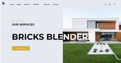 A professional UI UX case study showing a construction materials e-commerce web design for Bricks Blenders