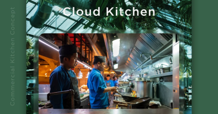 A professional UI UX case study showing a cloud kitchen, virtual restaurant, and food delivery website design
