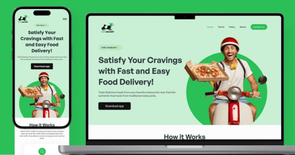 A professional UI UX case study showing a food delivery website redesign for improved mobile user experience