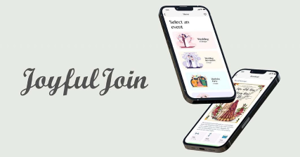 A professional UI UX case study showing an event invitations mobile app design for Joyful Join Android