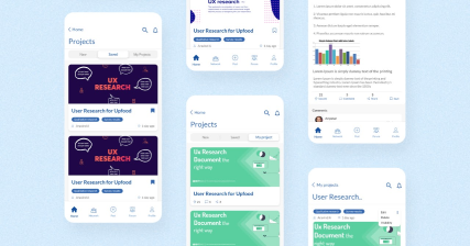 A professional UI UX case study showing a Skillsfer online learning community platform and education android application