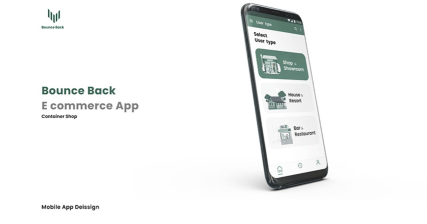 A professional corporate branding and logo design for Bounce Back container shop and industrial storage solutions