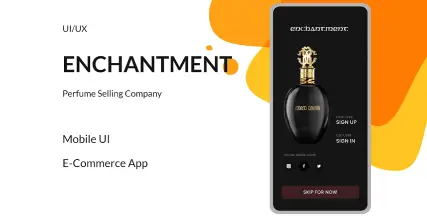 A professional UI UX case study showing a luxury perfume store and fragrance eCommerce iOS mobile application