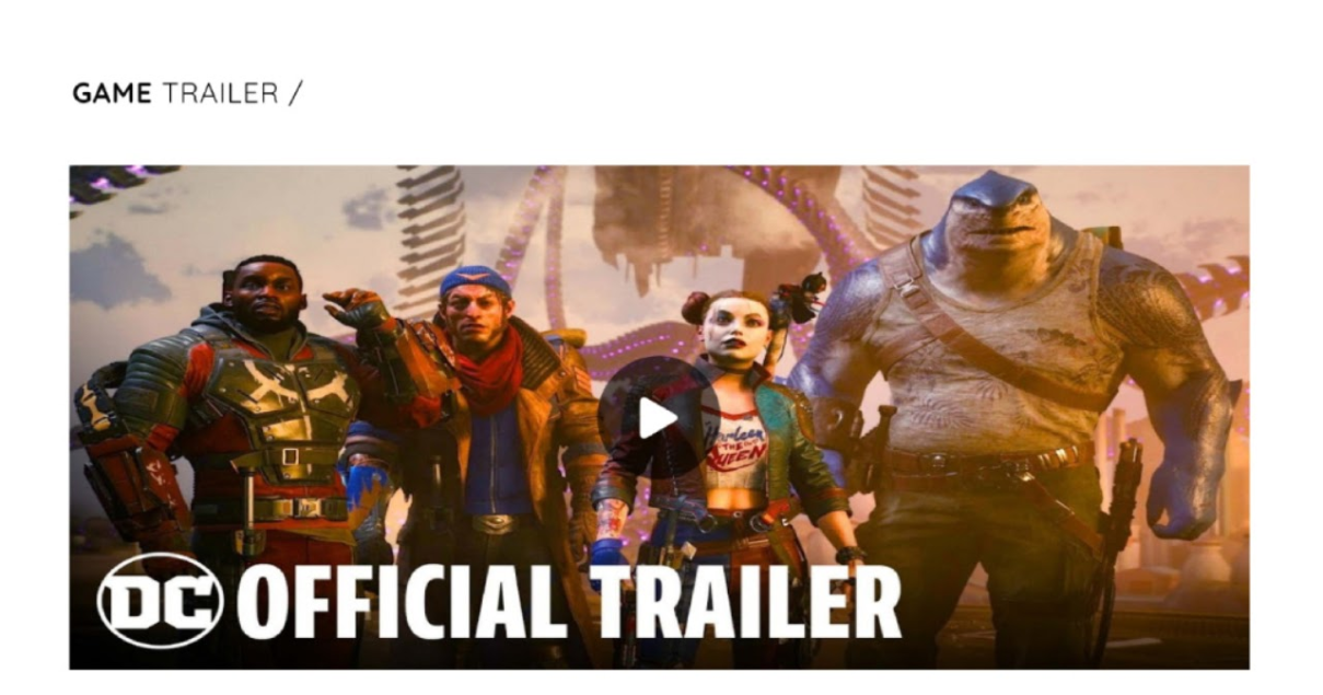 A professional UI UX case study showing a gaming news platform web design with DC official trailers