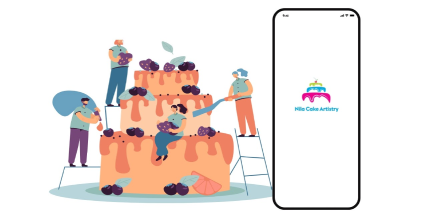 A professional UI UX case study showing a custom cake artistry and bakery delivery iOS mobile application