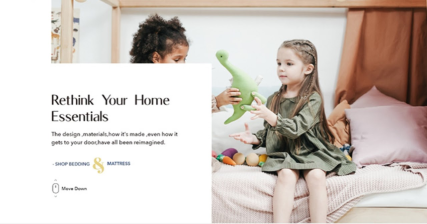 A professional UI UX case study showing a premium foam mattress and home essentials web design