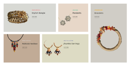 A professional UI UX case study showing a handcrafted paper jewellery web design for Shopnik brand