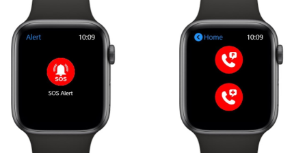 A professional UI UX case study showing a medical SOS alert emergency iOS smart watch application design